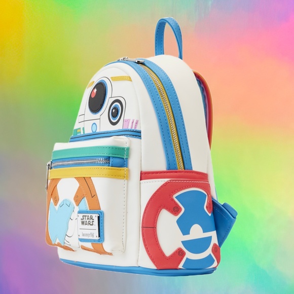 Loungefly Limited Edition Star Wars BB-8 Pride Bobble-Head Pop and Bag B… - Picture 4 of 16